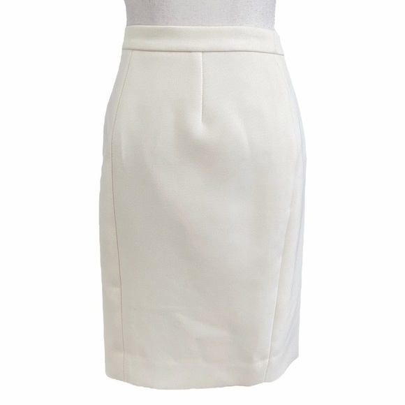 J CREW PETITE CREAM ASYMMETRICAL FRONT ZIPPER RIBBED PENCIL SKIRT - 4P - Picture 6 of 12